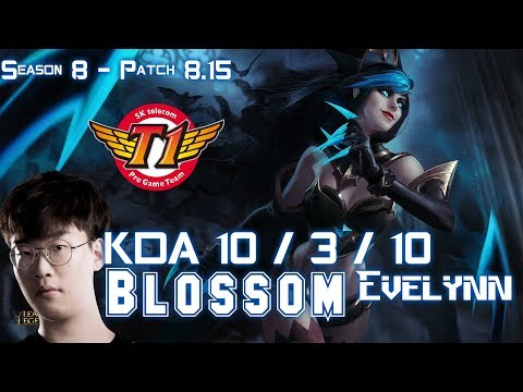 SKT T1 Blossom EVELYNN vs NIDALEE Jungle - Patch 8.15 KR Ranked