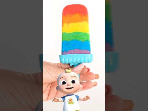 How to make a RAINBOW yoghurt popsicle! 🍦 CoComelon Craft Videos #shorts #cocomelon