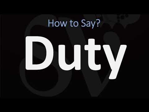 Part of a video titled How to Pronounce Duty? (2 WAYS!) British Vs American ... - YouTube