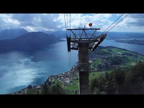 Luftseilbahn Weggis-Kalt Bad/Mitfahrt Rigi Kalt Bad nach Weggis LU/Ganze Fahrt 1:1/See Ausblick