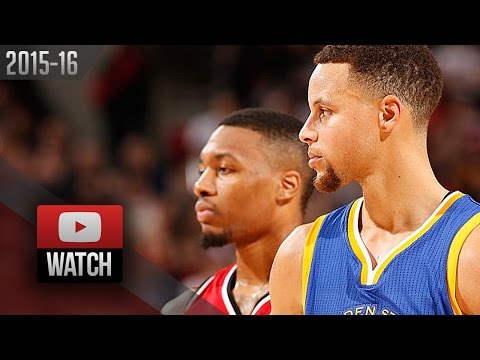 Stephen Curry vs Damian Lillard PG DUEL Highlights (2016.01.08) Blazers vs Warriors - SICK!