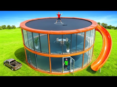 I Turned My Trampoline Into A HOUSE!