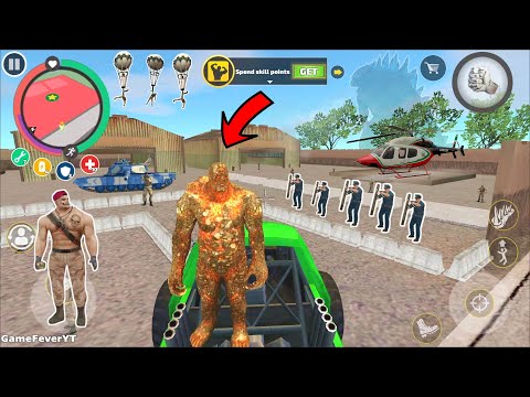 Rope Hero: Vice Town (Stone Giant on Monster Truck) Stone Giant Fight Army Man - Android Gameplay HD