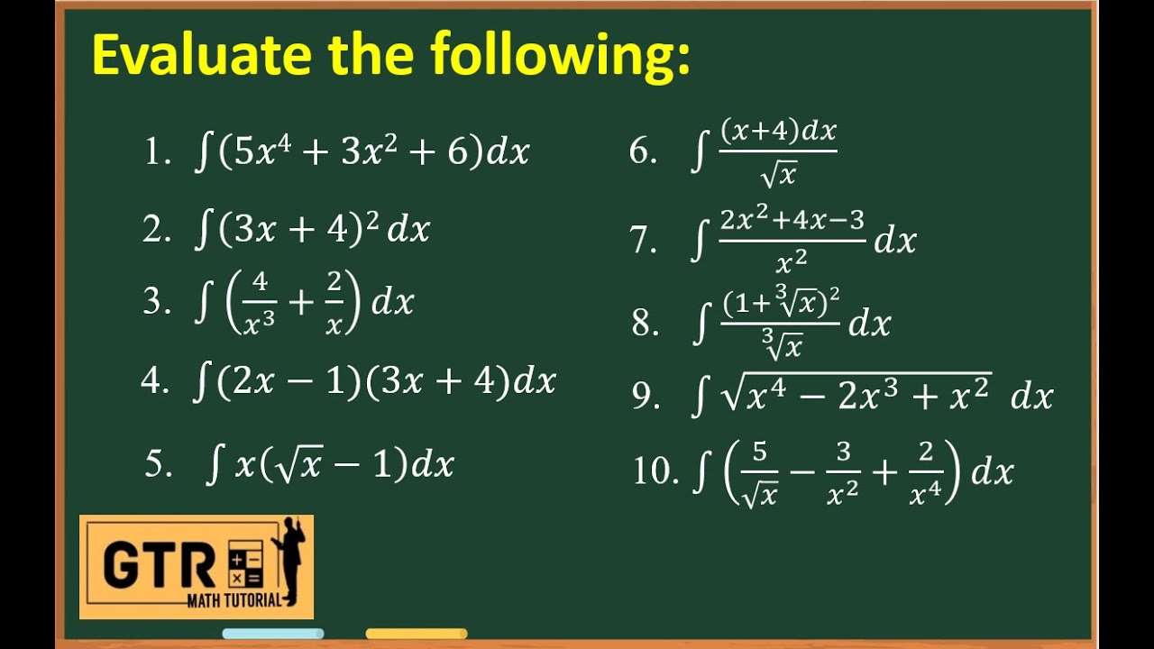 Basic Integration Formulas - Integral Calculus