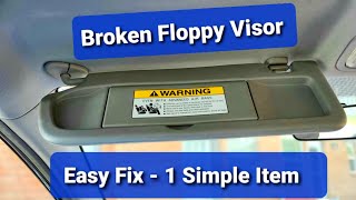 How To Fix Sun Visor - Broken Floppy - Binder Clip