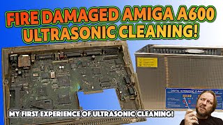 FIRE DAMAGED Commodore Amiga A600 Ultrasonic Cleaning! 🔥 Sneak Peak at my Crystal Case from PCBWay!