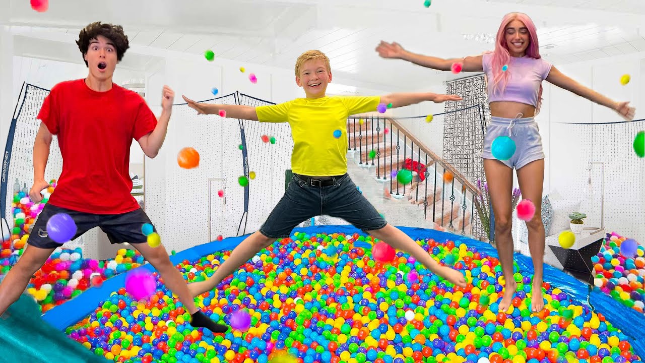 TURNING MY ENTIRE HOUSE INTO A TRAMPOLINE PARK!!