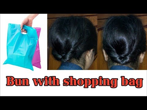 Big BUN WITH PLASTIC SHOPPING BAG for THIN hair || STEP BY STEP HAIR BUN FOR GIRLS | Stylopedia