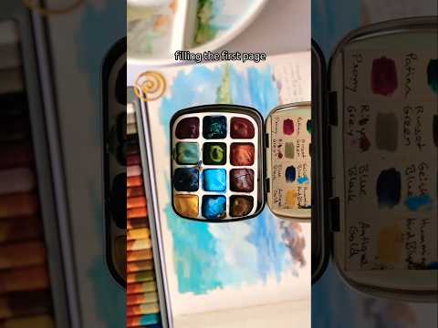 the first page in this art journal 🌿💙 #gouache #sketchbook #artprocess #artjournal