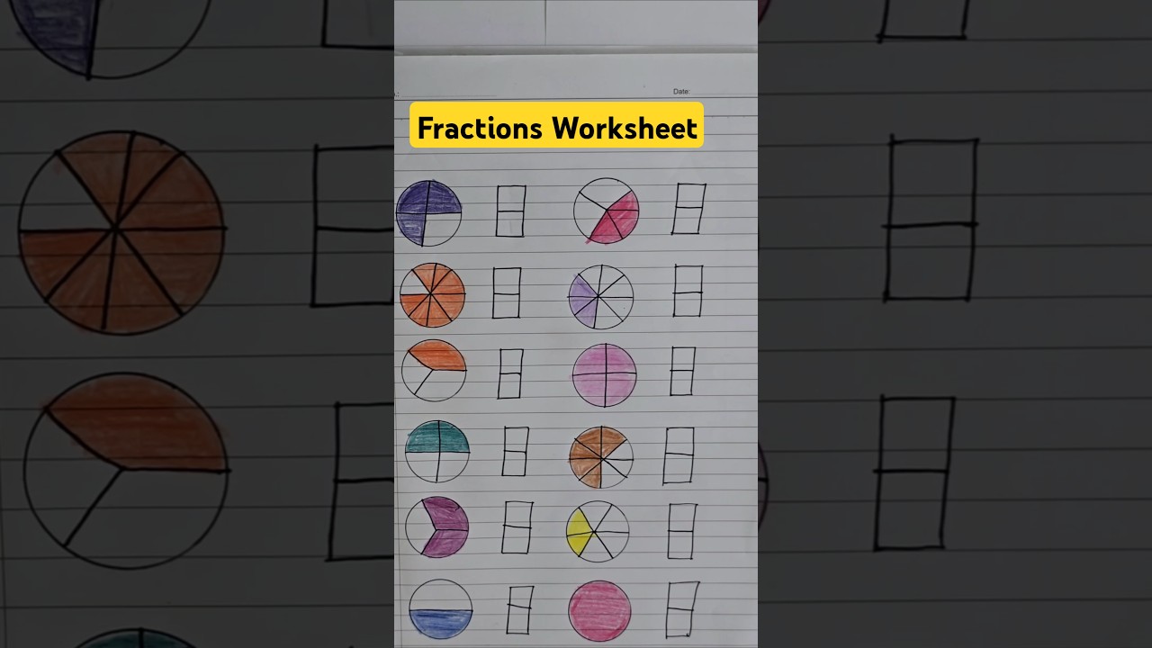 Identifying Fractions Worksheet for kids Grade 1 and Grade 2 #kids  #worksheets #fractions #maths