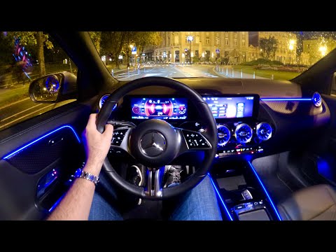MERCEDES GLA 2025 (FACELIFT) - night POV test drive (PURE DRIVING, CRAZY AMBIENT lights)