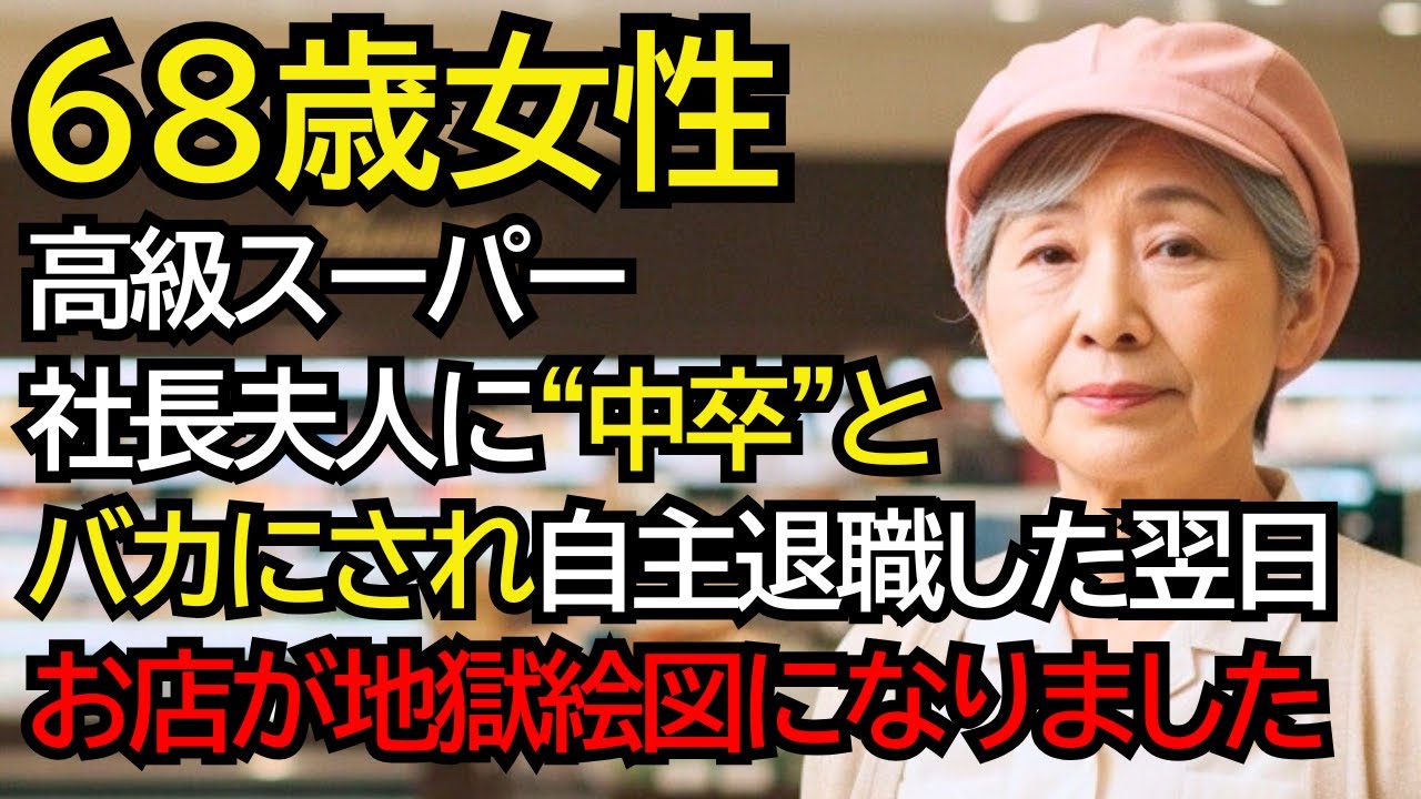 高級スーパーの社長夫人に学歴を見下されたおばあさん──「中卒の給料泥棒」とバカにされ自主退職した翌日、お店が地獄絵図になりました