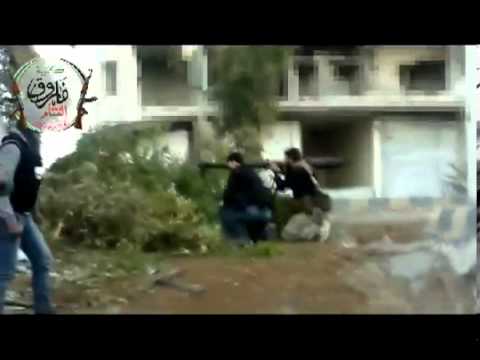 تدمير دبابة بعد استهدفها من قبل لواء تحرير الشام في عين ترما في محافظة ريف دمشق