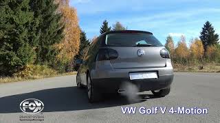 Video: Fox Edelstahl Sportauspuff-Komplettanlage ab Kat VW Golf 5 4motion