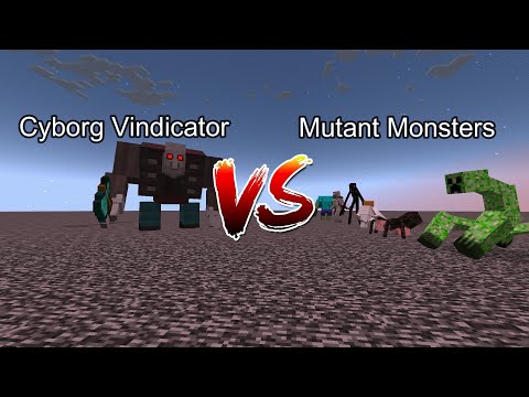 Cyborg Vindicator vs Mutant Monsters  Mob Battle  Minecraft
