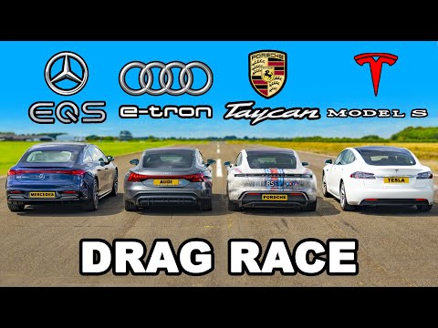 Mercedes EQS v e-tron GT v Taycan 4 v Model S: DRAG RACE