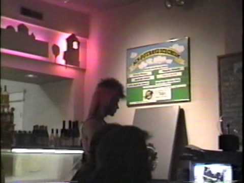 Tory Z Starbuck performs with Next Radio at Brandts Cafe and scares the clientele Part 1. 1992.