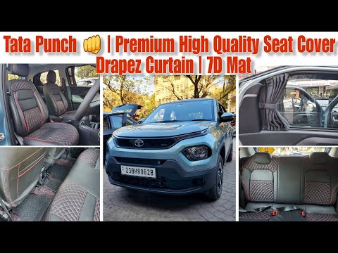 Tata Punch Car Accessories - [ High Quality Seat Cover | Drapez Curtain | 7D Mat ] #tatapunch #pune
