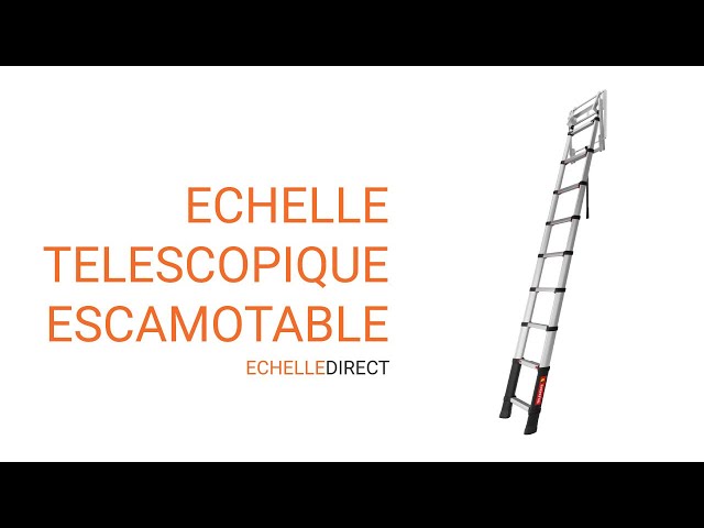 Echelle télescopique escamotable 10 marches - Hauteur de 2.55 à 2.95m