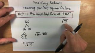 Simplifying Radicals Removing Perfect Square Factors