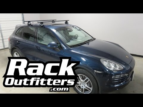 Porsche Cayenne with Thule Rapid Traverse AeroBlade Roof Rack Crossbars