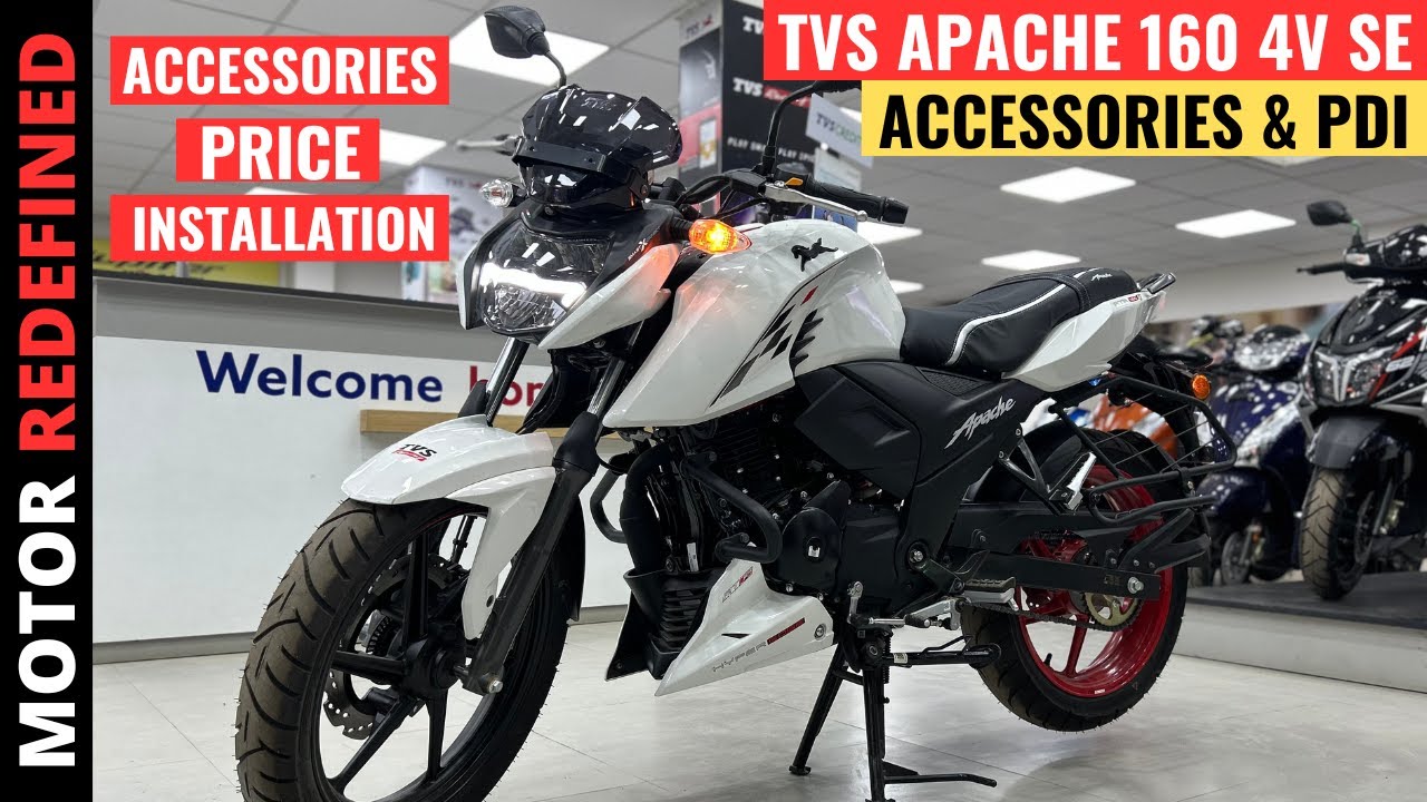 2023 TVS Apache RTR 160 4V SE BS6 PDI & All Accessories Installation With Price | Motor Redefined.