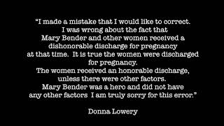 Women Veterans Donna Lowery correction for Nov 10, 2017 program