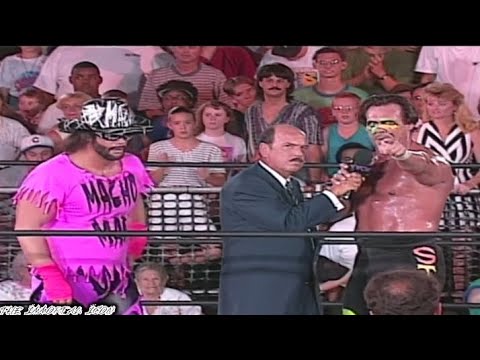 Sting and Macho Man Randy Savage after WCW Bash At The Beach 1996:WCW Nitro July 8,1996