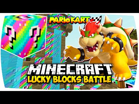 MINECRAFT: RAINBOW LUCKY BLOCKS MARIO KART BOWSERS CASTLE MOD PVP CHALLENGE ☆ Minecraft/ Deutsch &HD