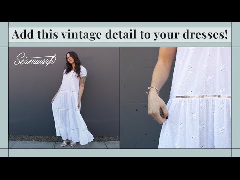Seamwork tutorial showing how to sew a ladder lace insertion
