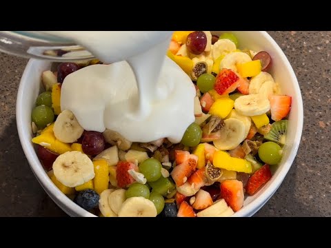 Creamy fruit salad recipe with secret ingredient | Delicious fruit salad recipe.