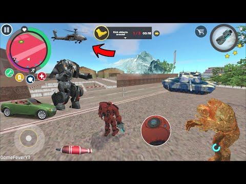Rope Hero Vice Town - (Transformer Ball And Stone Giant) Police Car Robot Kick Robot Ball - HD