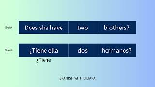 Create sentences in Spanish (TENER)