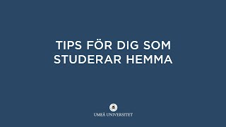 Film: Tips för dig som studerar hemma