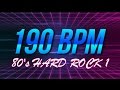 190 BPM - 80's Hard Rock - 4/4 Drum Track - Metronome - Drum Beat