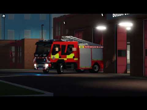 Bolton Central Double Turnout - Greater Manchester Fire And Rescue Service