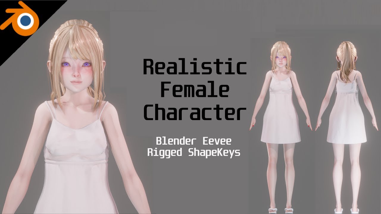 Girl in Casual Clothing 0001 - Realistic Female Character - Blender Eevee 3D Model