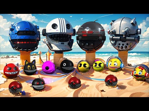 Pacman vs two Robot monster Pacman