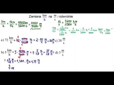 Zamiana km/h na m/s , m/s na km/h 7 klasa fizyka