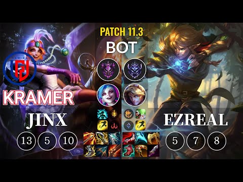 LGD Kramer Jinx vs Ezreal Bot - KR Patch 11.3