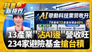 AI需求帶旺科技業 7月13個產業營收年增逾40％ 國家隊砸逾1億買超力積電! 7月營收寫4年新高│錢進新視界20260811｜三立財經iNEWS