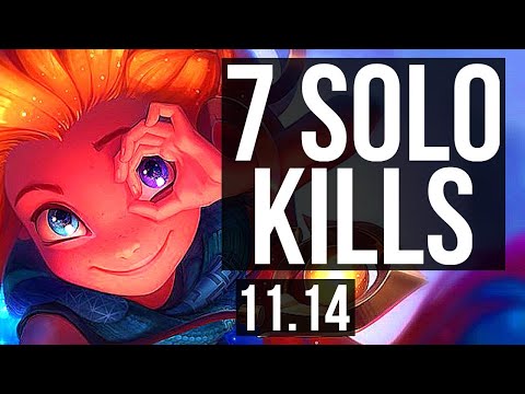 ZOE vs ZIGGS (MID) | 7 solo kills, Legendary, 14/2/5, 900+ games, 1.1M mastery | KR Diamond | v11.14