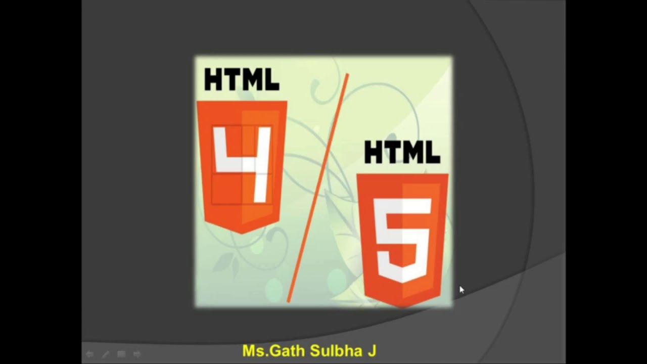 difference between HTML 4 and HTML 5