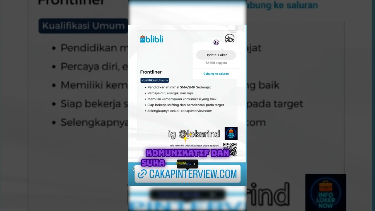 🛒 LOWONGAN FRONTLINER BLIBLI‼️ Penempatan KALIMANTAN – SMA/SMK Bisa Daftar, Gaji Menarik & Shifting!