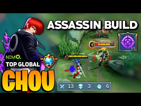 ASSASSIN CHOU One Shot Build [ Top Global Chou Best Build 2022 ] ɴɪᴍo. - Mobile Legends