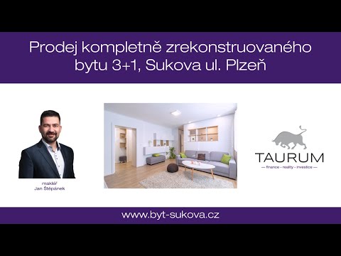 PRODÁNO - Prodej zrekonstruovaného bytu 3+1 v Plzni, Sukově ul.