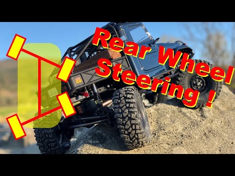 HOW TO ADD REAR WHEEL STEERING IN AN RC ROCK CRAWLER: a really useful and simple upgrade!