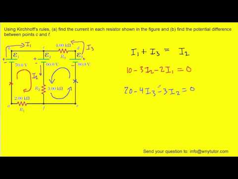 Using kirchhoff's rules find the current in each resistor shown in figure