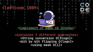 YouTube video 'leetcode 1009 | Complement of Base 10 Integer | Bit Manipulation | Leetcode POTD | DSA | Easy'