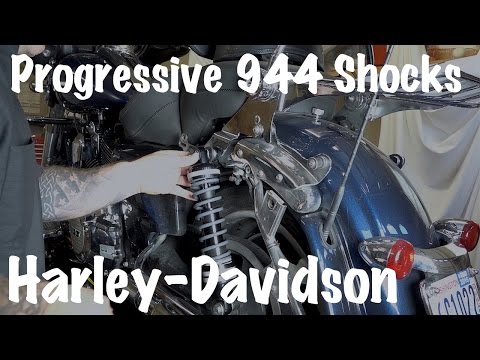 Install 944 Ultra Touring Progressive Shocks on a Harley Davidson | Adjust Sag